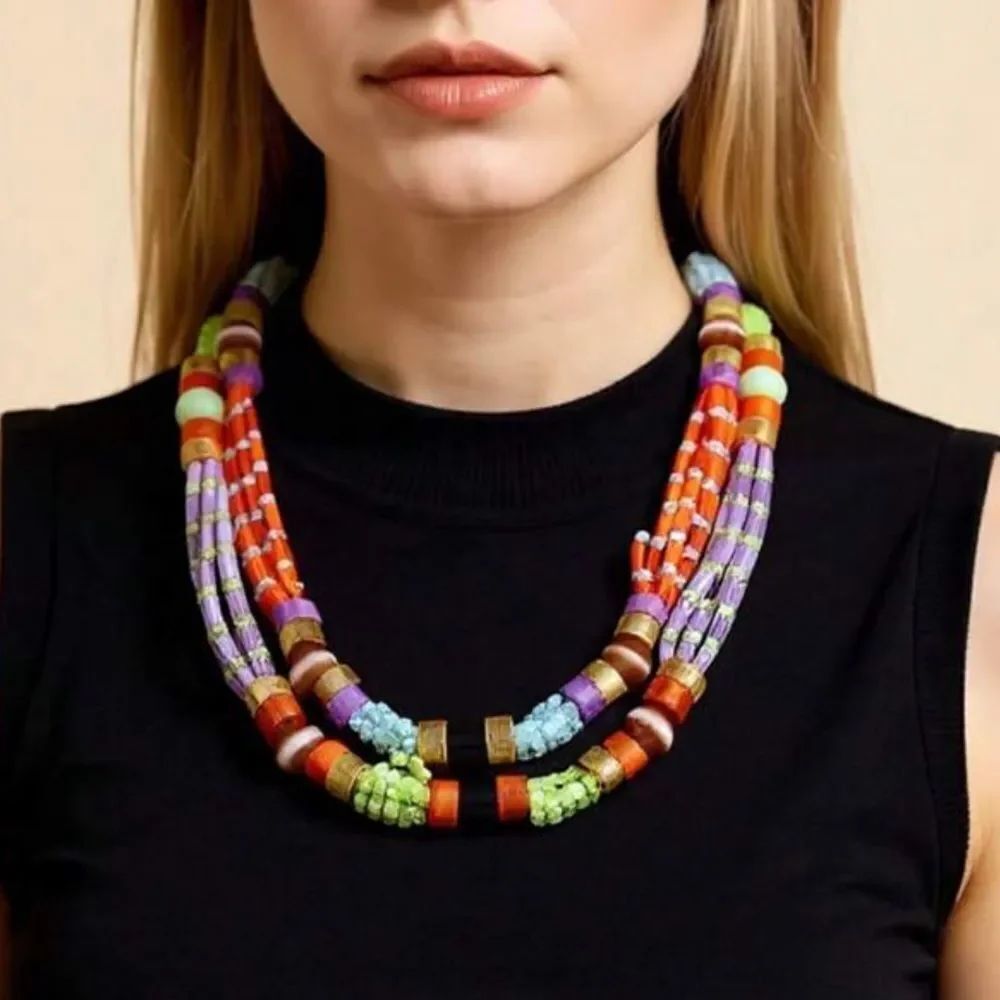 Colorful Beaded Necklace S1190
